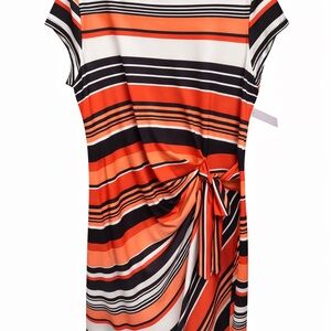 Shelby & Palmer Orange and Black Striped Dress NWT